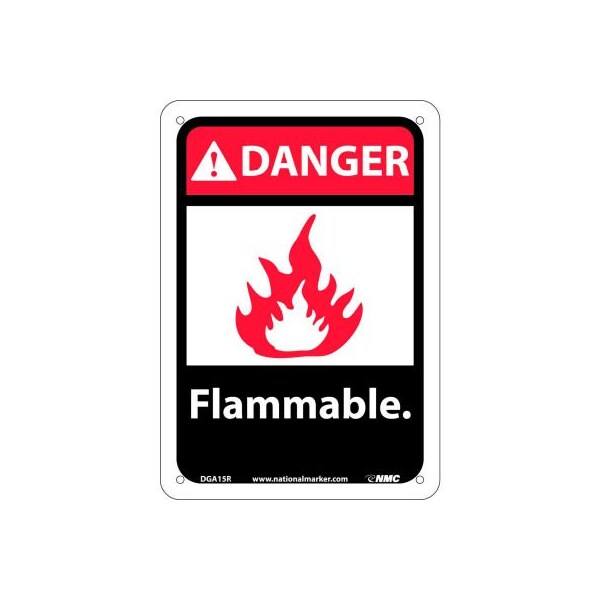 Graphic Signs - Danger Flammable - Plastic 7inW X 10inH